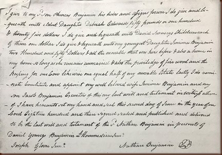 Benjamin Nathan 1806 will page 2