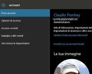 modificare account pc