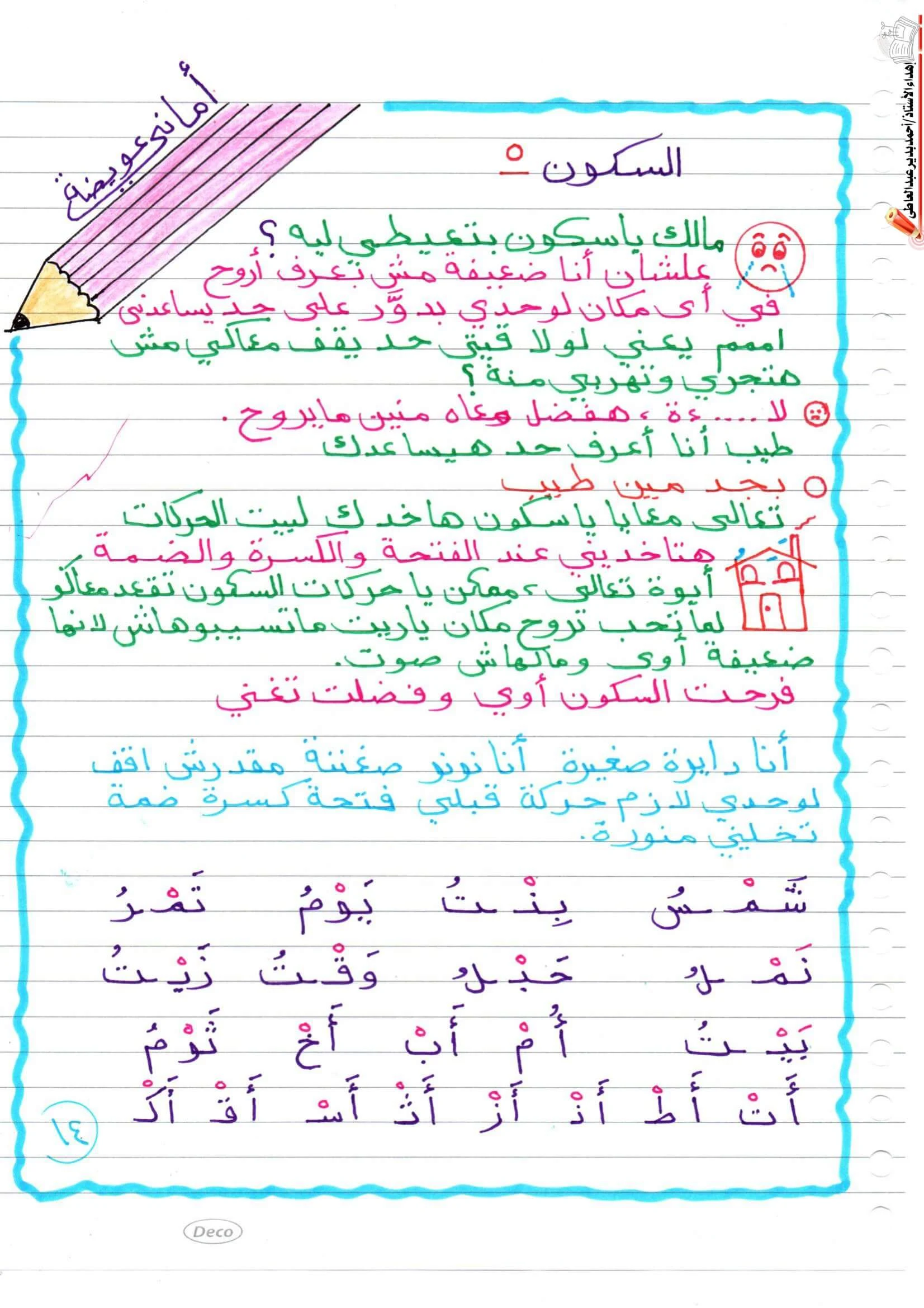 مذكرتي في التأسيس للغة العربية لرياض الأطفال والصفوف الأولى PDF