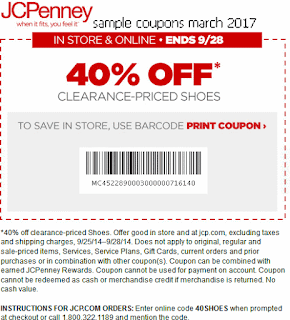 JcPenney coupons march 2017