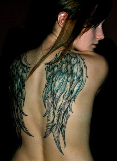 Angel Tattoo on Back Women