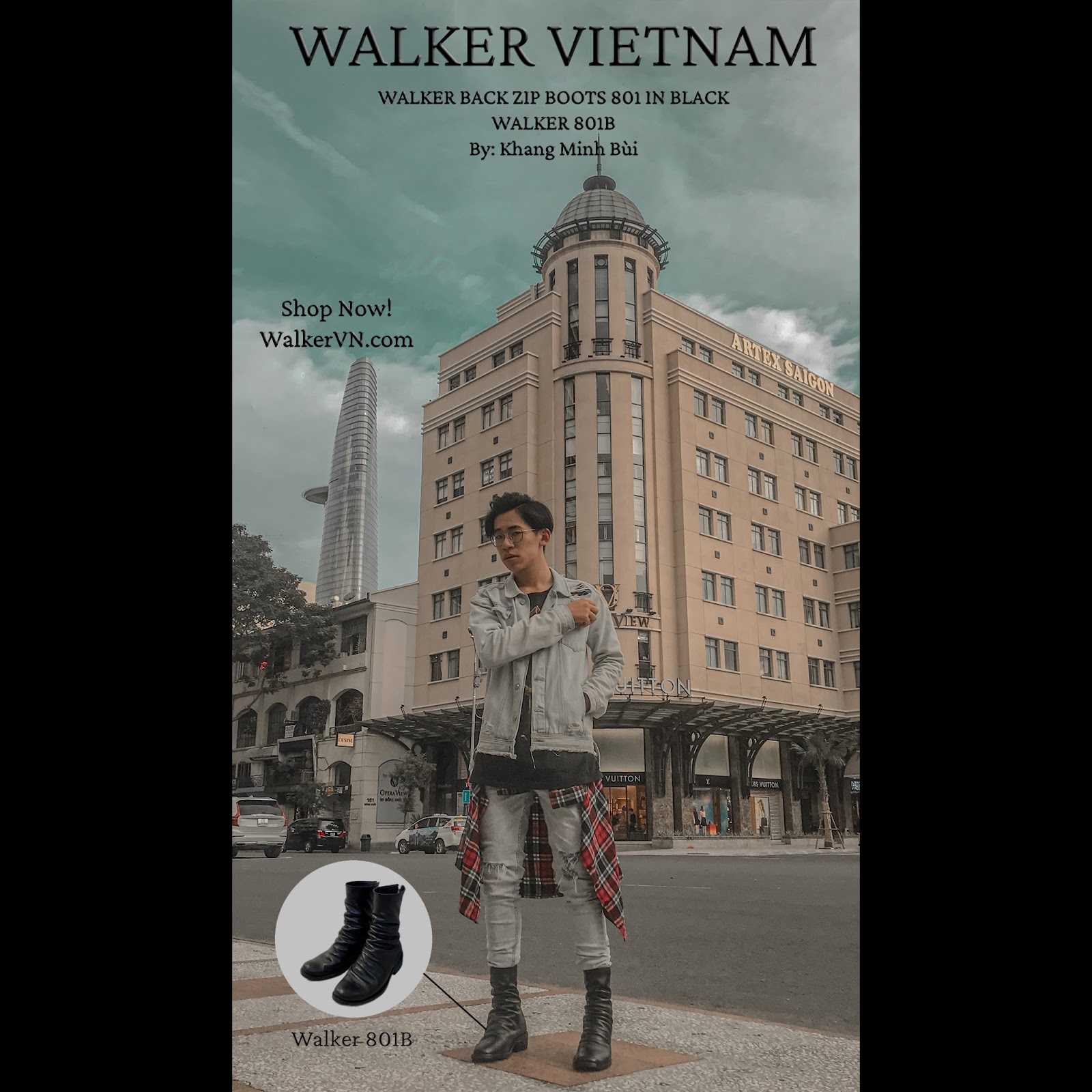 WALKER BACK ZIP BOOTS 801 IN BLACK - WALKER BACK ZIP BOOTS 801 IN BLACK - Walker Vietnam Pic0