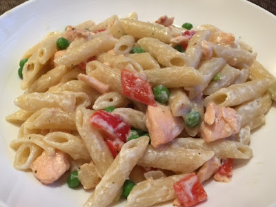 Creamy Salmon Pasta syn-free in a bowl