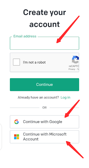 Create an account on ChatGPT