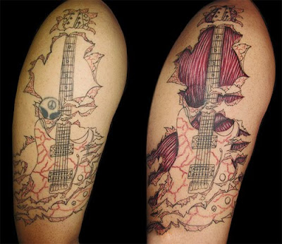 Here's a pic of how my PRS Guitar tattoo is coming along