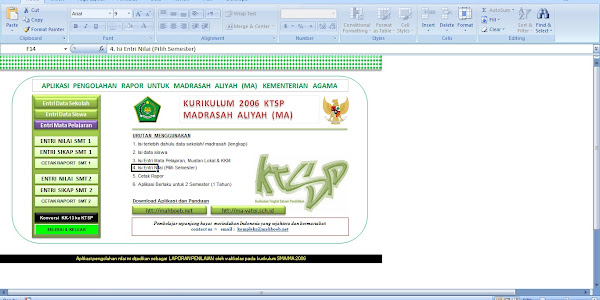 Aplikasi Raport KTSP tingkat MA