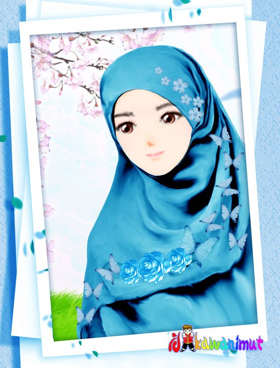  Gambar  Kartun  Wanita  Muslimah Cantik 