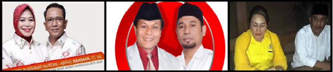 Tiga pasang calon Bupati dan wakil Bupati Kabupaten Donggala 2018