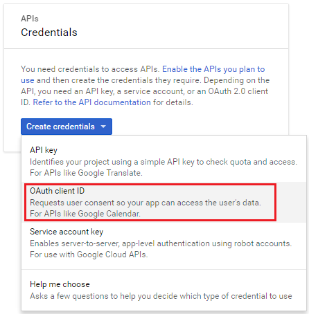 google developer console oauth