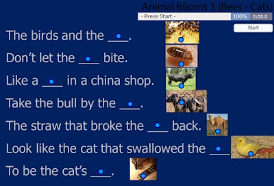 Chiew's CLIL EFL ESL ELL TEFL Free Online Games Activities: Animal Idioms