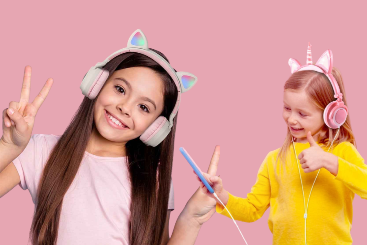 Auriculares orejas de gato para niños