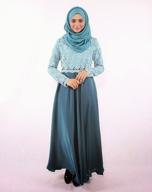 20+ Contoh Baju Gamis Muslim Brokat Terbaru 2017