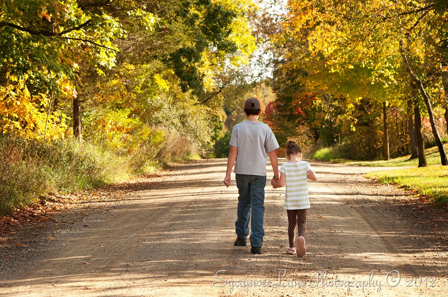 kids- walking down road