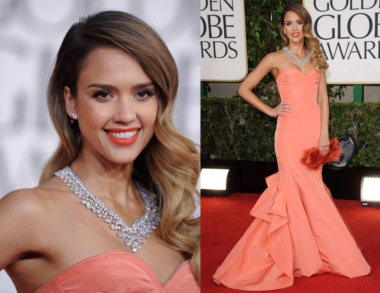 Jessica Alba Hairstyle at 2013 Golden Globe Awards