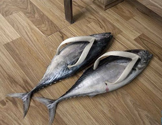 ikan dibuat seperti sandal