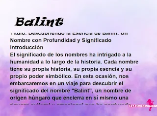 significado del nombre Balint