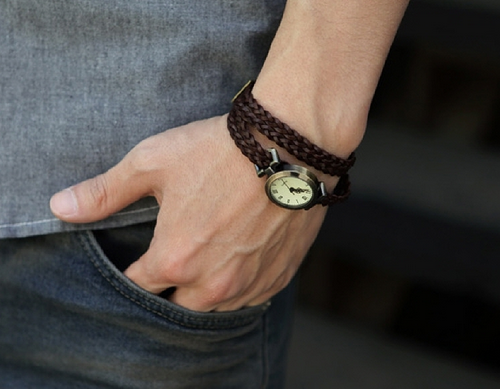 Wooven Leather Bracelet Watch