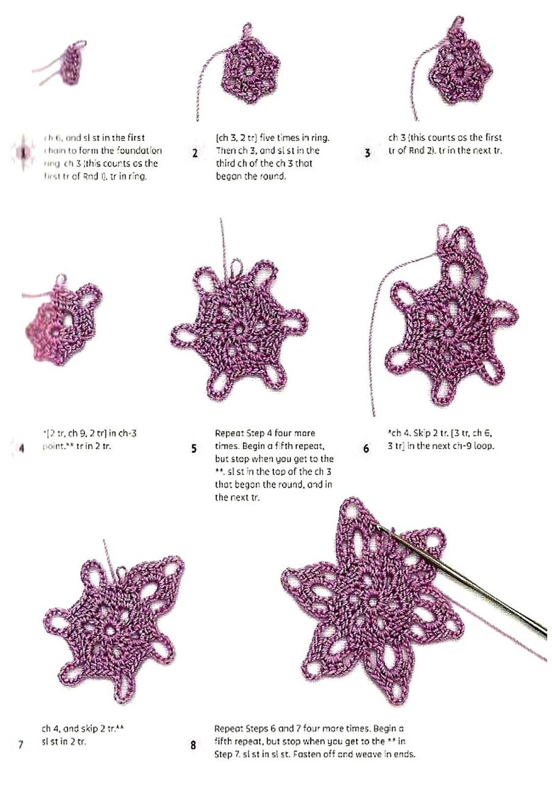 Christmas Crochet Snowflake Free Pattern Scheme 2