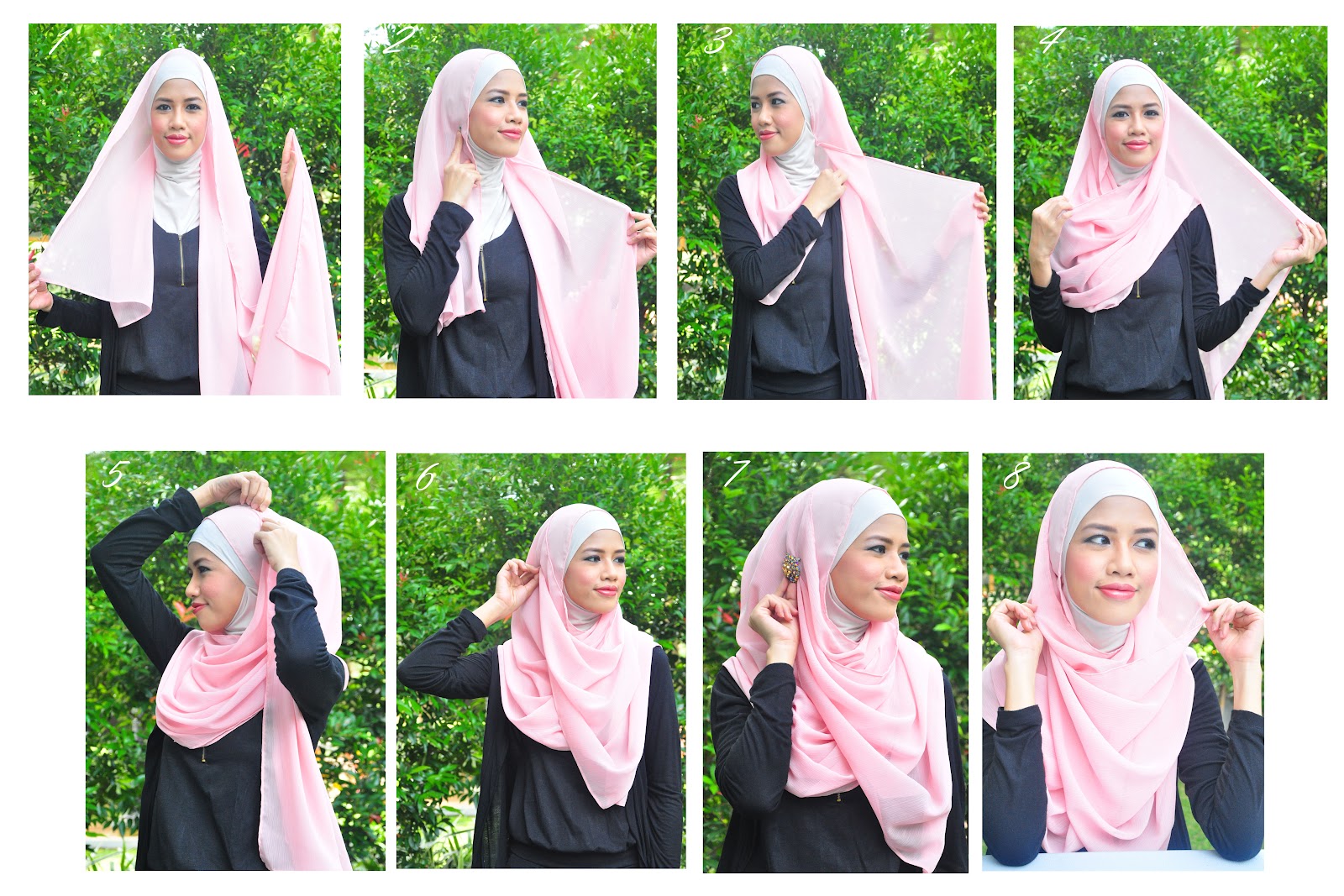 Tutorial Hijab Pashmina Satin Wajah Bulat Tutorial Hijab Paling