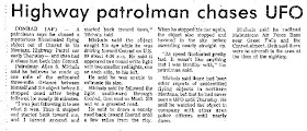 Highway Patrolman Chases UFO – Independent Record, The 10-12-1975