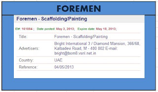 Foremen For UAE