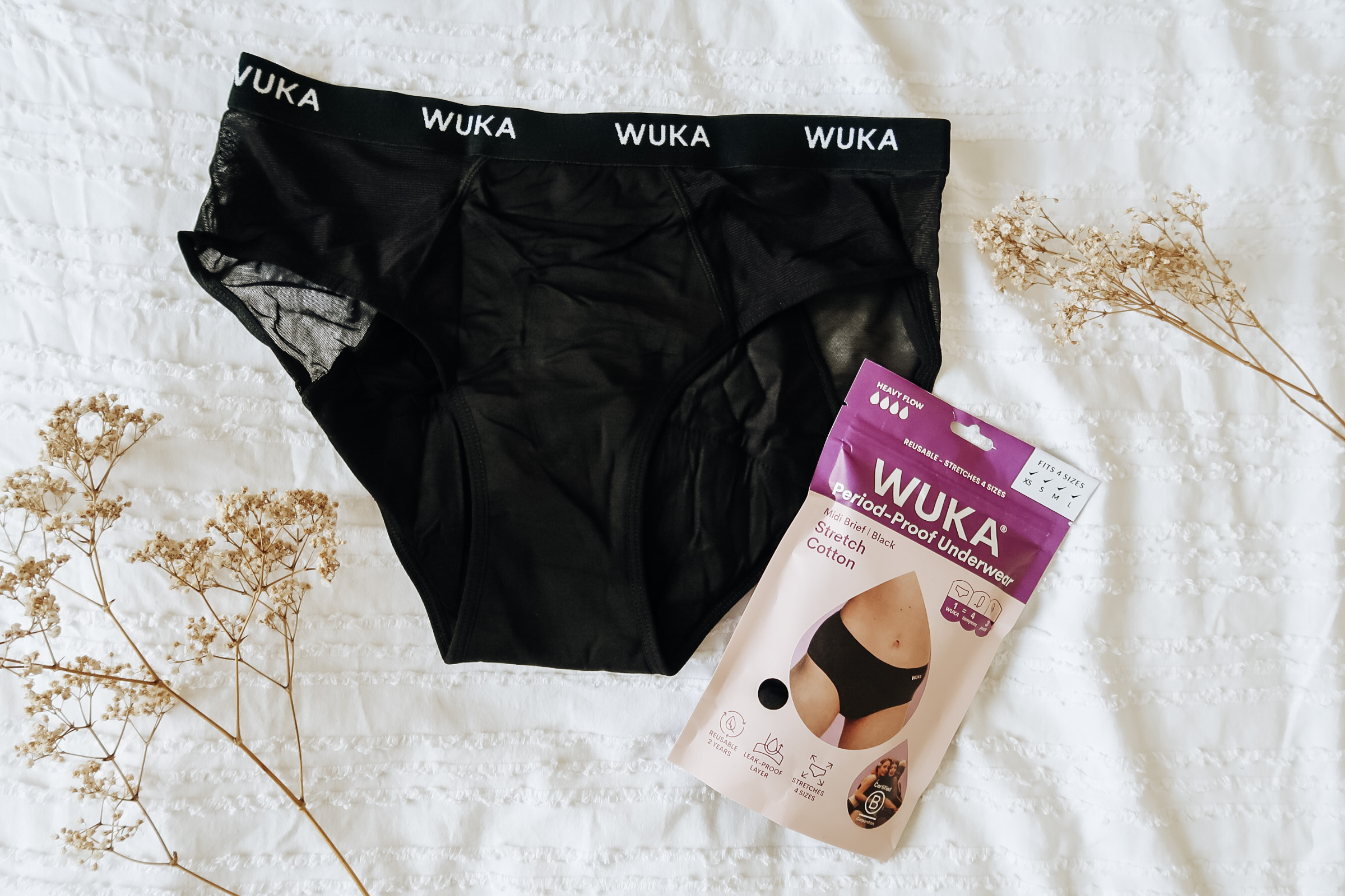 A pair of black WUKA period pants