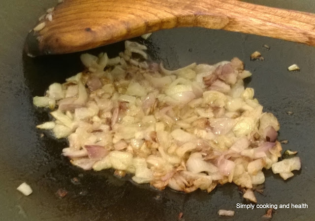 Frying  the onion