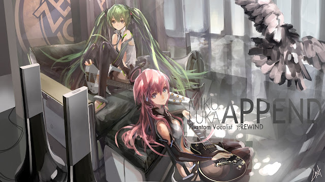 Miku & Luka Append (Vocaloid PC Wallpaper)