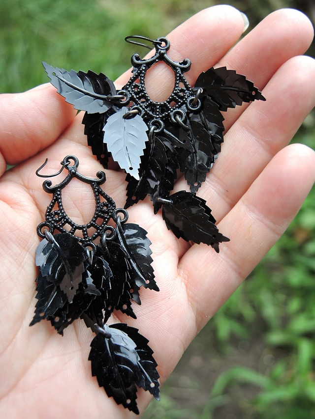 DIY oorbellen/earrings 'merel/blackbird '