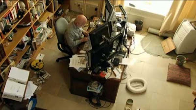 Terry Pratchett in his study