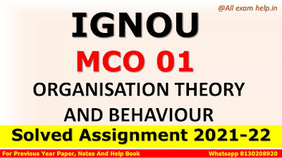 MCO 01 Solved Assignment 2021-22