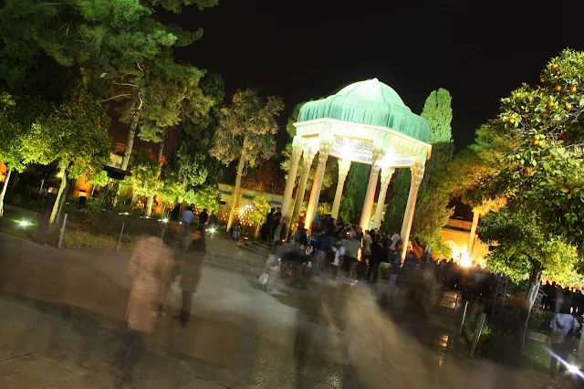 people visiting Hafez (Hafiz) Tomb in Shiraz, Iran.