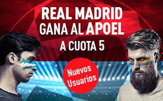 sportium Supercuota 5 Real Madrid gana APOEL codigo JRVM 13 septiembre