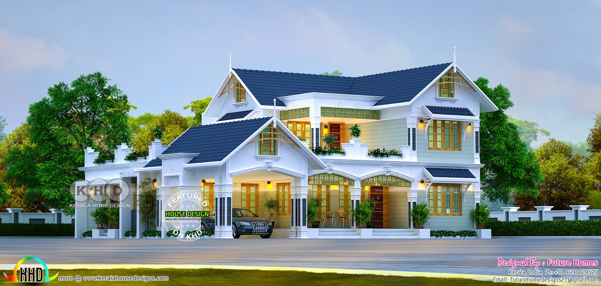 Beautiful 4 bedroom mix roof Kerala  home  design Kerala  