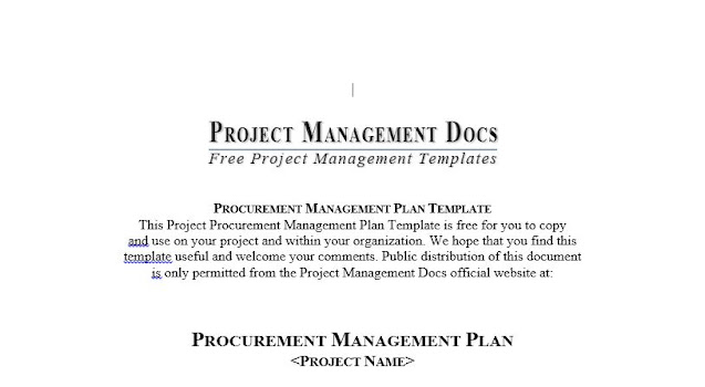 Procurement Management Plan Template Free Download