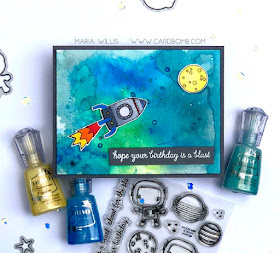 #cardbomb, #simonsaysstamps, #reverseconfetti, #tonicstudiosusa, #nuvoshimmerpowder, #moonmen, #watercolor, #art, #outerspace, #copics, #color, #paper, #stamping, #ink, #card, #cardmaking, #videotutorial, #video,