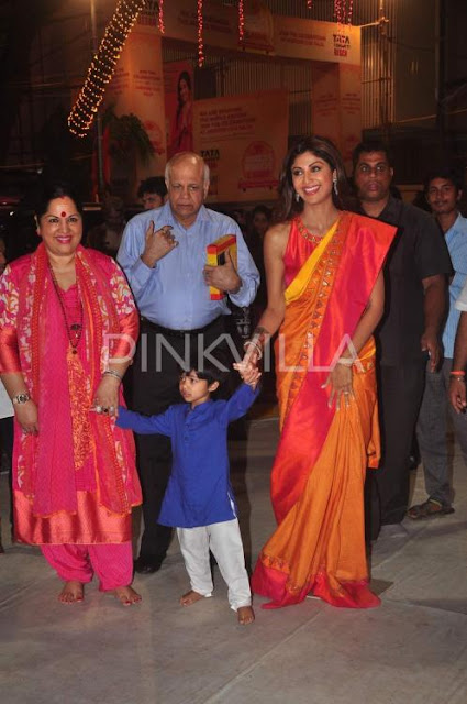 Shilpa Shetty and her son Viaan at "Andheri Ka Raja"