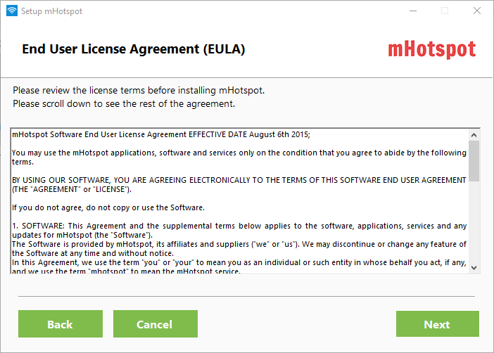 User license agreement