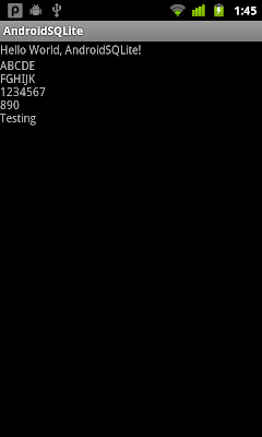 A simple example using Android's SQLite database