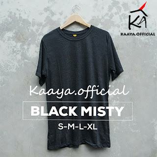 Rekomendasi Kaos Polos Warna Black Misty Cotton Combed 30s