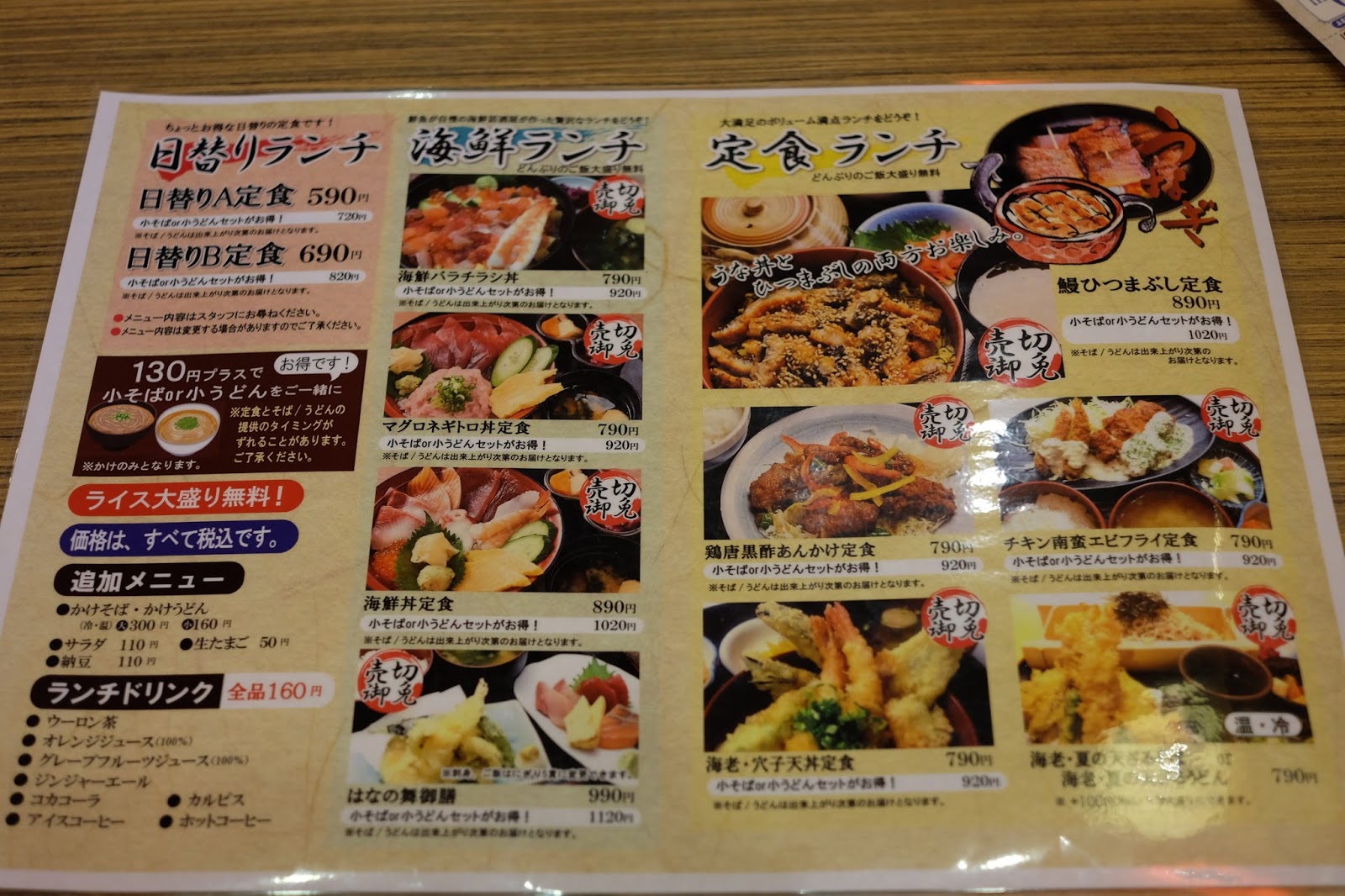 チェーン系居酒屋のランチシリーズ 第２回 海鮮居酒屋 はなの舞 石神井公園 喜酔人は今日も直行直帰