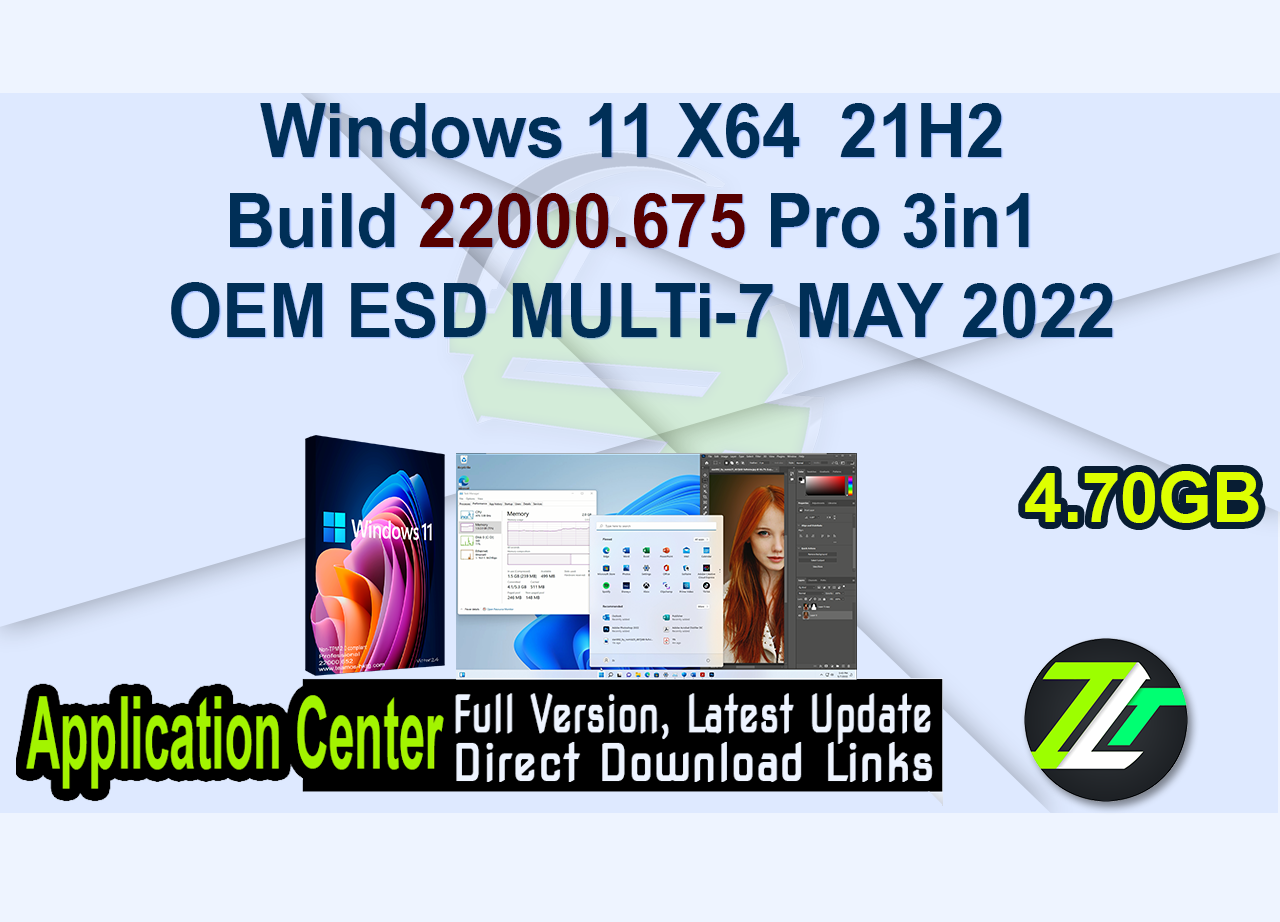 Windows 11 X64 21H2 Build 22000.675 Pro 3in1 OEM ESD MULTi-7 MAY 2022