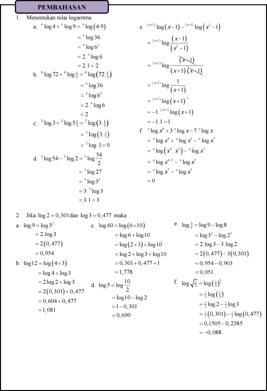 Soal Matematika Peminatan Tentang Logaritma