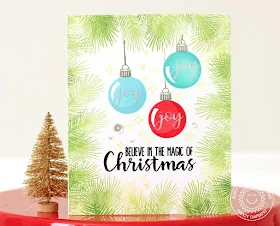 Sunny Studio Stamps: Holiday Style and Christmas Chapel Christmas Ornament Card by Nancy Damiano