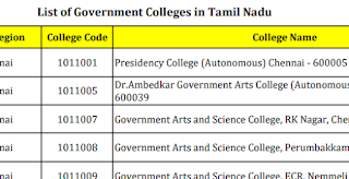 TAMIL NADU GOVT ARTS AND SCIENCE COLLEGES ADMISSION - 2023 - List of Government Colleges in Tamil Nadu - PDF