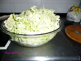 col en tiras para Sauerkraut