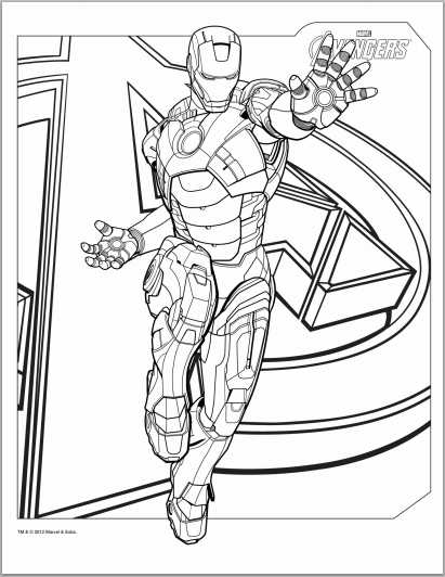 The Avengers: Iron Man Coloring Page title=