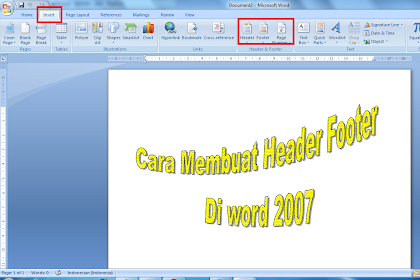 Cara Membuat Header Footer Di word 2007