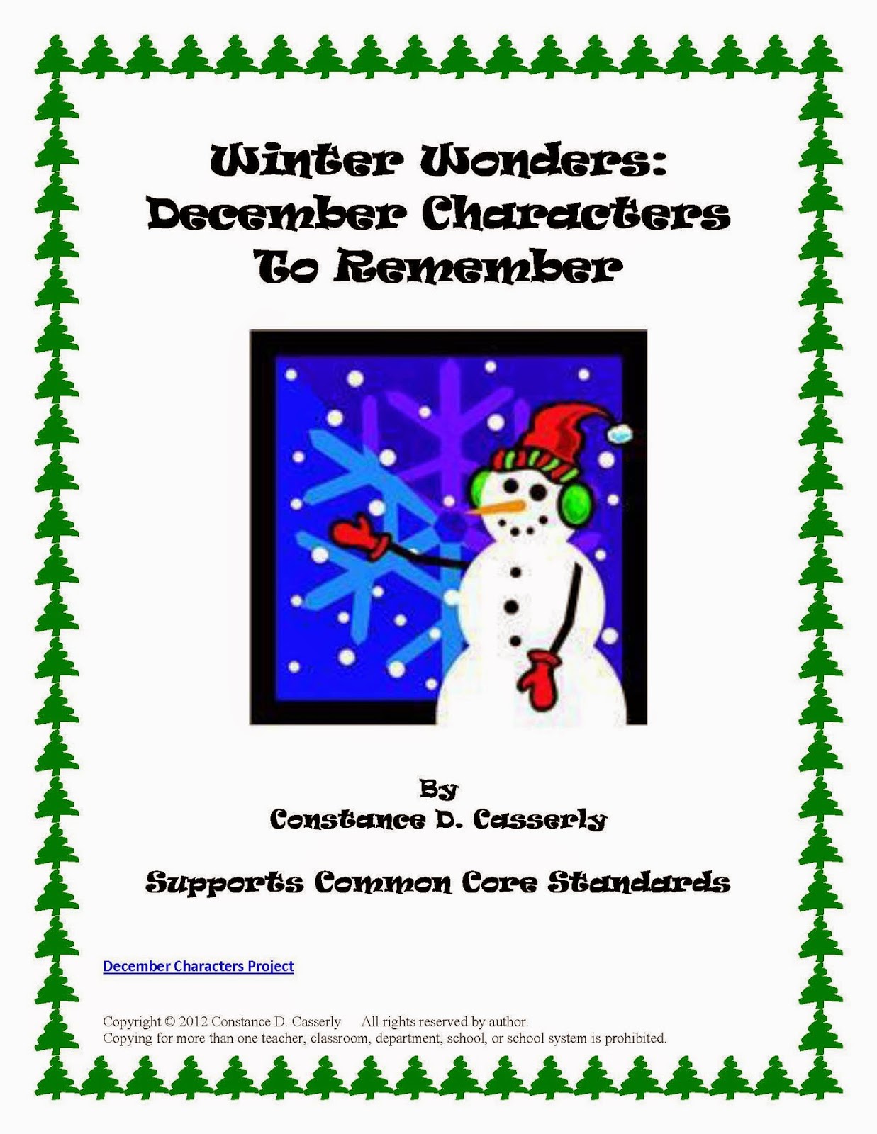 December Character Comprehension Project: Winter Wonders