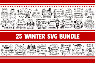 Winter SVG Bundle, christmas svg, snowflake svg, holiday svg, snowman svg, svg designs, svg quotes, mistletoe svg, let it snow svg, cricut